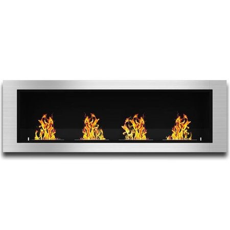REGAL FLAME Regal Flame ER8003 Charlotte 64 in. Ventless Built-In Recessed Bio Ethanol Wall Mounted Fireplace ER8003
